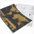 250g Coated Paper Material and 42*30cm Size Scratch off world map
